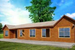 Casa Prefabricada 108 m² con Techo 6 Aguas — Fachada y vista exterior
