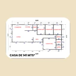 Casa Prefabricada 141 m² — Plano de arquitectura y distribución
