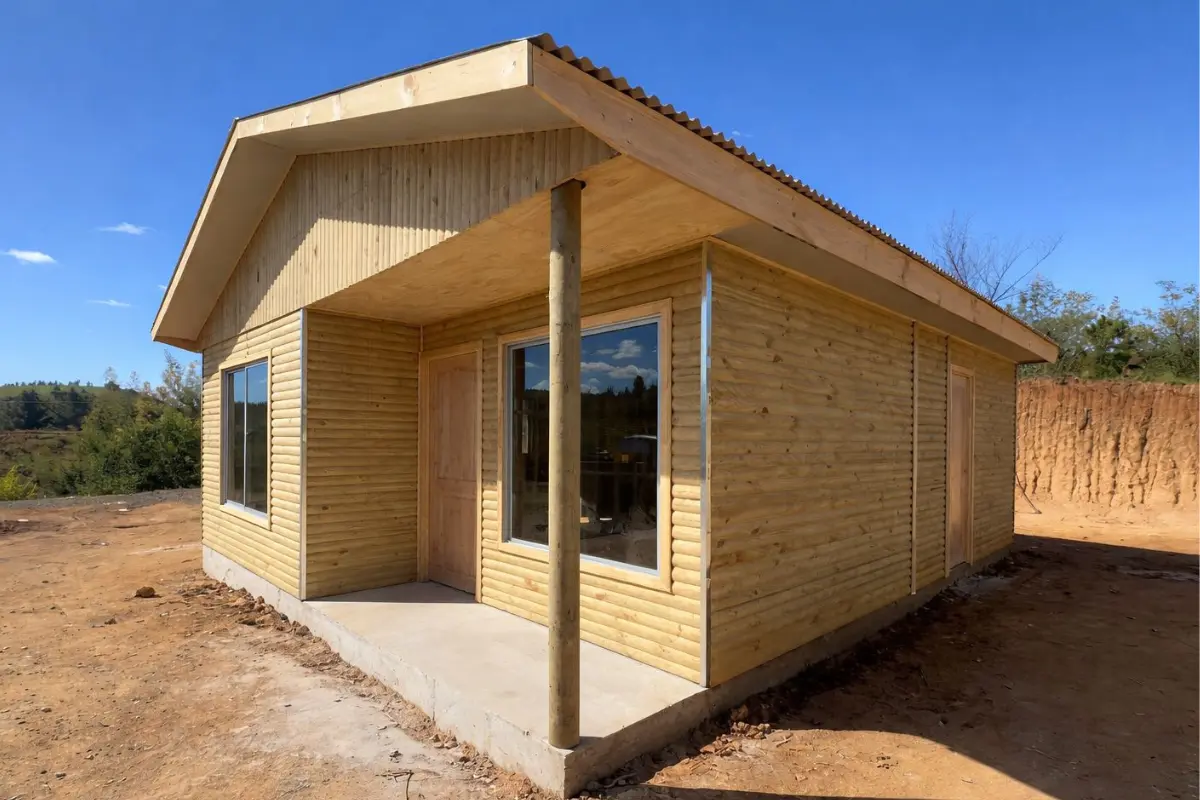 Casa Prefabricada 54 m² con Techo 2 Aguas
